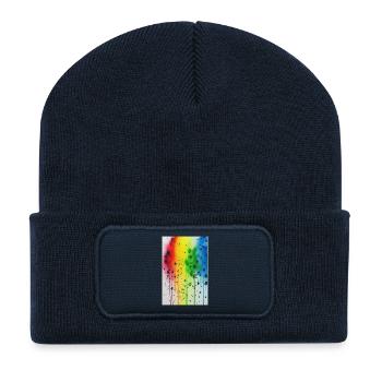 Splashes of paint - Recycled Patch Beanie - french navy - Front