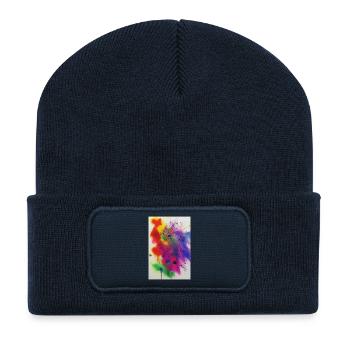 Splashes of paint - Recycled Patch Beanie - french navy - Front