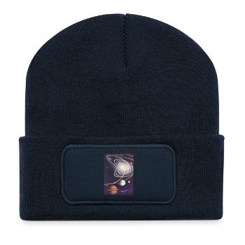 Espace et planètes - Beanie recyclé à patch - bleu marine - Devant