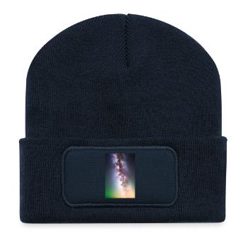 Weltall und Planeten - Recycelte Patch Beanie - French Navy - Vorne