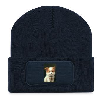 Baby Hund - Recycelte Patch Beanie - French Navy - Vorne