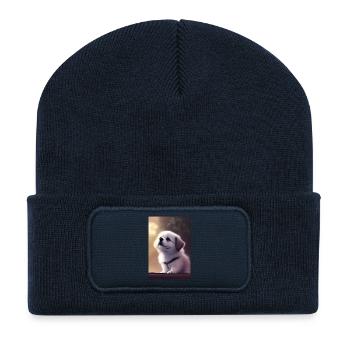 Baby Hund - Recycelte Patch Beanie - French Navy - Vorne