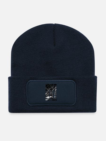 Montreal Kanada Design mit Stadtkarte - Recycelte Patch Beanie - French Navy