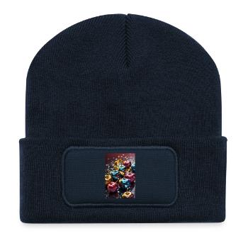 Cerises Dorées Métalliques - Beanie recyclé à patch - bleu marine - Devant