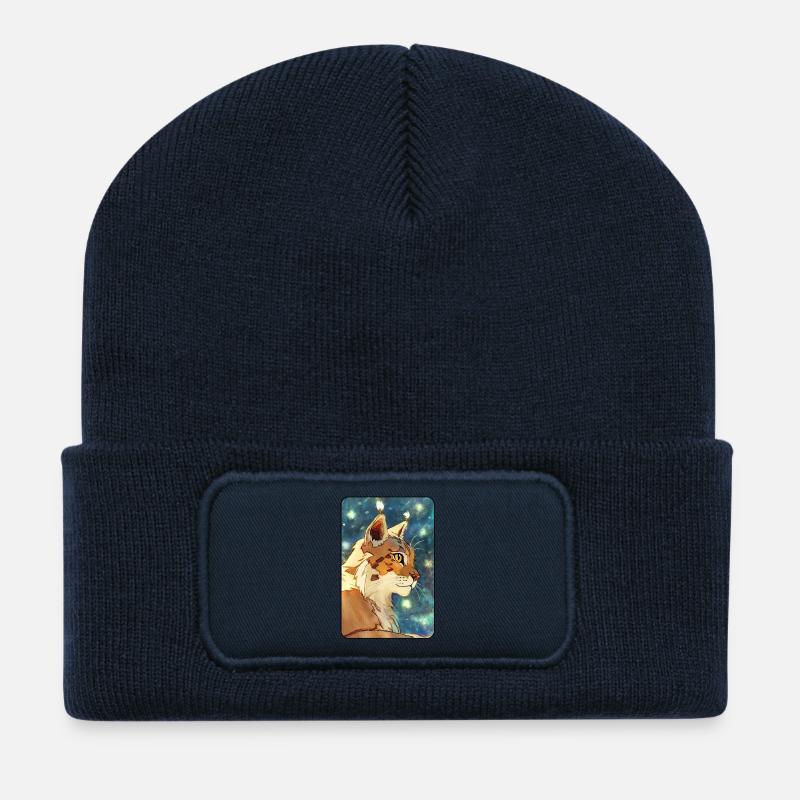 Luchs im Profil - Recycelte Patch Beanie - French Navy
