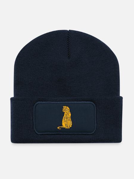 Chat Chat Chemise Chat Chat Propriétaire - Beanie recyclé à patch - bleu marine
