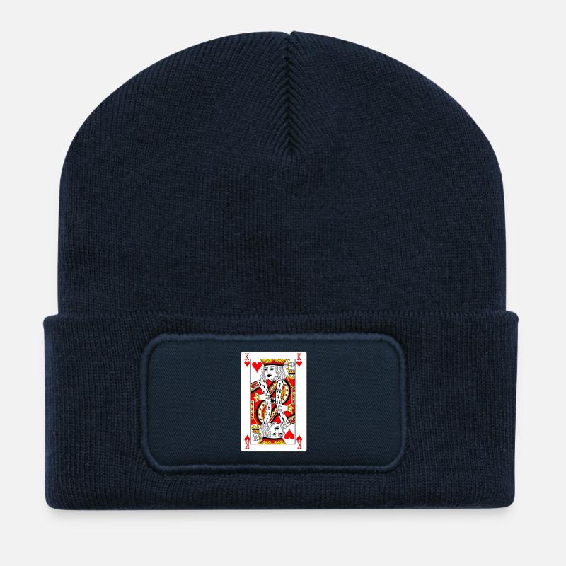 Playing card King of Hearts - Recycled Patch Beanie - french navy
