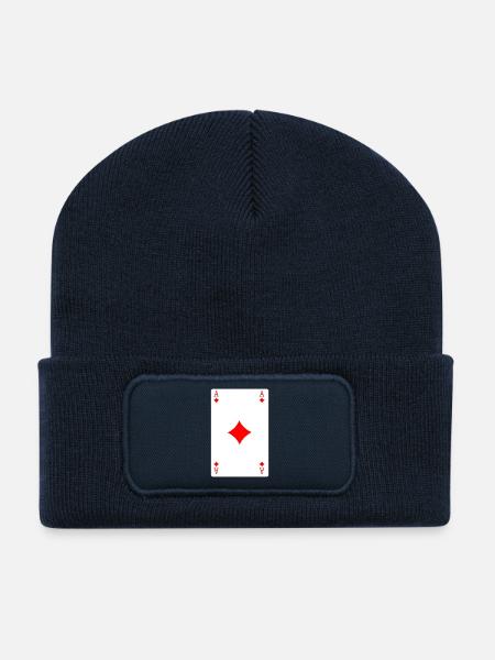 Karo-Ass Spielkarte - Recycelte Patch Beanie - French Navy
