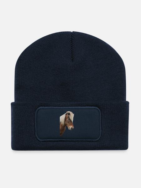 Chevaux T-shirt Cadeau Cavalier - Beanie recyclé à patch - bleu marine