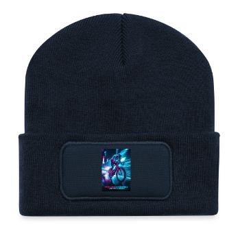 The Future on Two Wheels - Recycled Patch Beanie - french navy - Front