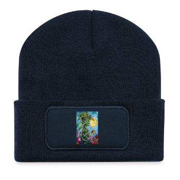 Plant spirit in a sun dress - Recycled Patch Beanie - french navy - Front