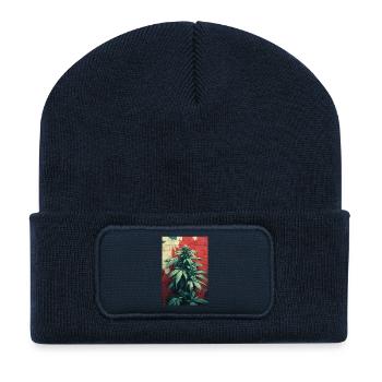 Cannabis Graffiti Green Wall - Recycled Patch Beanie - french navy - Front