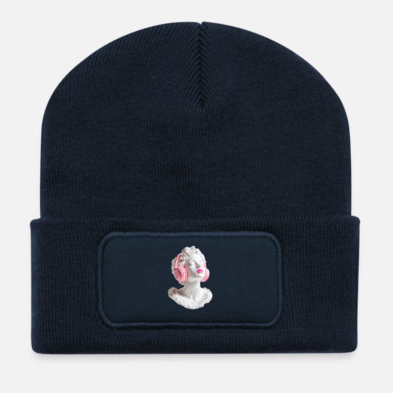 Marmor Diva: Beats in Pink - Recycelte Patch Beanie - French Navy
