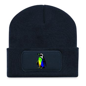 Pingouin - Beanie recyclé à patch - bleu marine - Devant