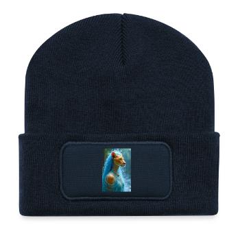 Tefnut, lion-headed goddess - Recycled Patch Beanie - french navy - Front