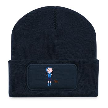 PETIT FILLE CHAT - Beanie recyclé à patch - bleu marine - Devant