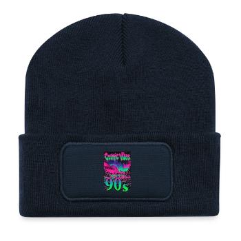 Cosmic Vibes 90s Retro Neon - Recycled Patch Beanie - french navy - Front