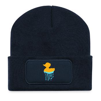 Quietscheente Badeente Wasser Tropfen Graffiti Fun - Recycelte Patch Beanie - French Navy - Vorne