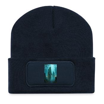 Dziady, Slavic ancestor spirits haunting graveyard - Recycled Patch Beanie - french navy - Front