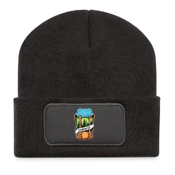 Campingleben Abenteuerrucksack - Recycelte Patch Beanie - Dunkelgrau - Vorne