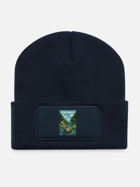 Spreewald Bootfahrt im Grünen - Recycelte Patch Beanie - French Navy