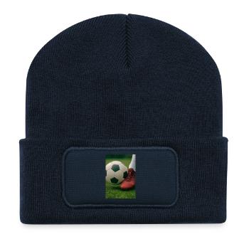 Sport - Football - Beanie recyclé à patch - bleu marine - Devant