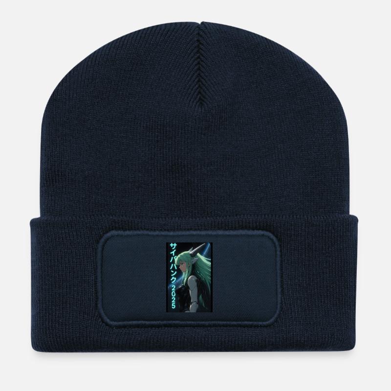 Cyberpunk 2025, Anime Manga Art - Recycelte Patch Beanie - French Navy