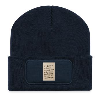 Choosing between you and a book - Recycled Patch Beanie - french navy - Front