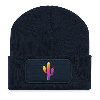 Cactus Arc-en-Ciel - Ambiance Soleil Couchant - Beanie recyclé à patch - bleu marine - Devant