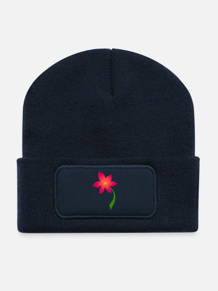 kleine Blume - Recycelte Patch Beanie - French Navy