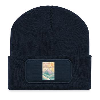 Mountain - Beanie recyclé à patch - bleu marine - Devant