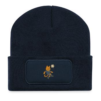BARCELONA FUSSBALL - Recycelte Patch Beanie - French Navy - Vorne
