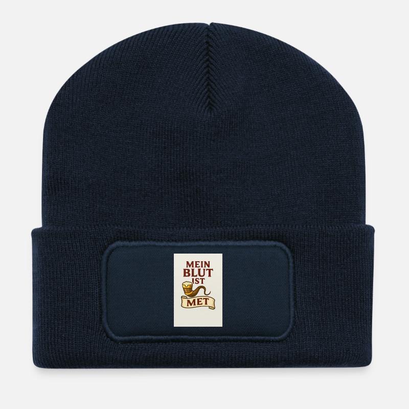 Mein Blut ist Met - Recycelte Patch Beanie - French Navy