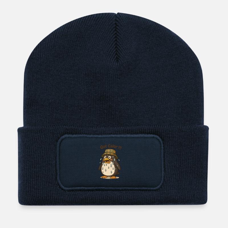 qué calor ! - Beanie recyclé à patch - bleu marine