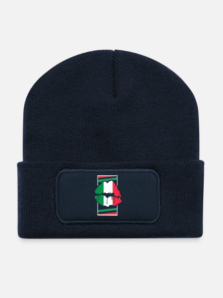 Italie - Beanie recyclé à patch - bleu marine