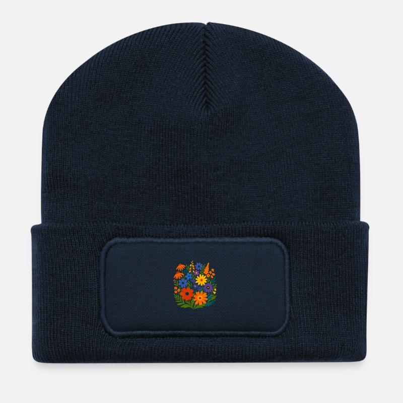 Wildflower Bloomscape - Recycled Patch Beanie - french navy