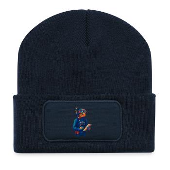 WPAP Polygon Stil Tiere - Meeresbiologin - Recycelte Patch Beanie - French Navy - Vorne