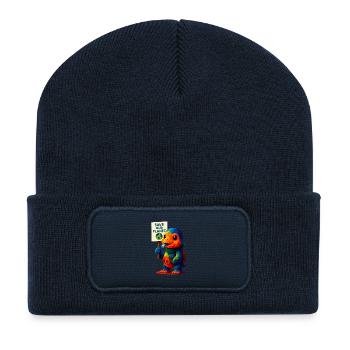 WPAP Polygon Kawaii Stil Tiere Baby Schildkröte - Recycelte Patch Beanie - French Navy - Vorne