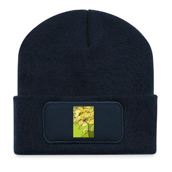 Blumen - Recycelte Patch Beanie - French Navy - Vorne