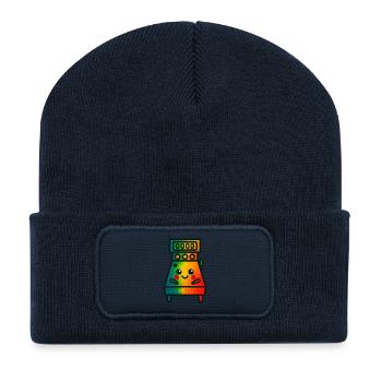 WPAP Polygon Kawaii Style Baby Pinball Machine - Recycled Patch Beanie - french navy - Front