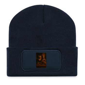 Buddha Cat - Recycelte Patch Beanie - French Navy - Vorne