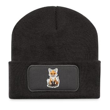 Renard - Beanie recyclé à patch - charbon - Devant