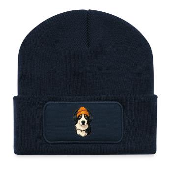 Berger australien avec casquette et casque - Beanie recyclé à patch - bleu marine - Devant