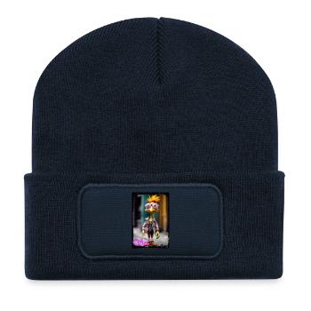 Excellent bird doll with nerd style - Recycled Patch Beanie - french navy - Front