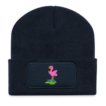 Flamingo Skater Skateboard - Recycled Patch Beanie - french navy - Front