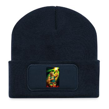 Rastafari Humanoider Löwe - Recycelte Patch Beanie - French Navy - Vorne