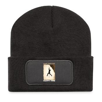 Conception de motivation pour grimpeur suspendu - Beanie recyclé à patch - charbon - Devant