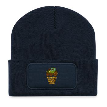 ich_Pluge_stilvoll_durchs_Leben - Recycled Patch Beanie - french navy - Front
