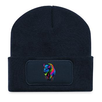 Colorful Bison Color Explosion - Recycled Patch Beanie - french navy - Front