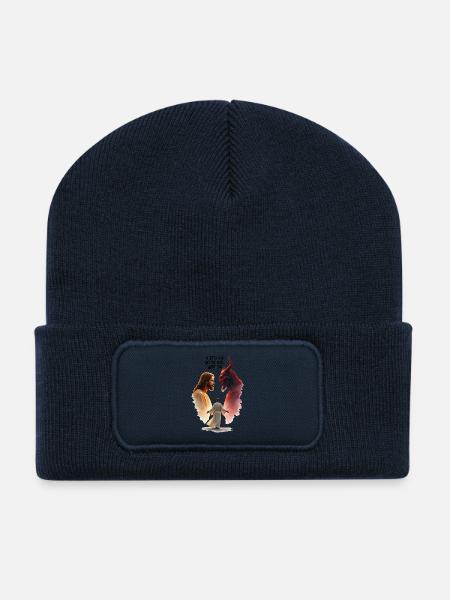 God's Choice Between Good and Evil - Recycled Patch Beanie - french navy